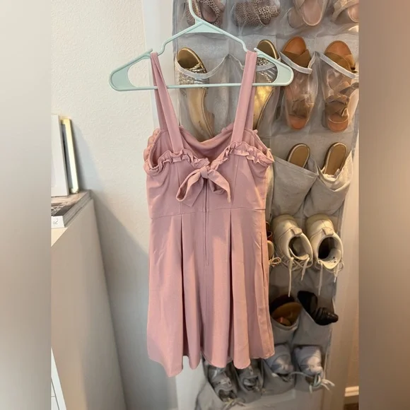 Pink Ruffle Mini Dress - Picture 2 of 3